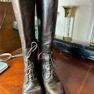 Frye Melissa Riding Lace /zipper Women’s Size 7 1/2 B Brown Leather Boots